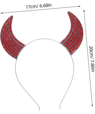 FOMIYES Devil Horns Headdress Devil Headband Halloween Devil Cosplay Devil Cosplay Headwear Halloween Hair Accessories Scary Headband Devil Ear Hairband Devil Horn Headband Red Rhinestone - Buy Online on GoSupps.com