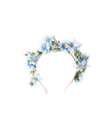 Minkissy Flower Headband for Women Girls Floral Headband Crown for Wedding Christmas Festival Red Blue