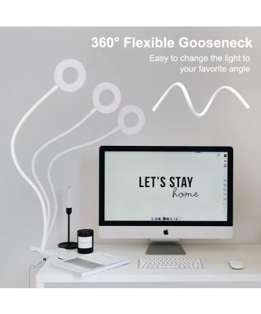 Bekada LED Desk Light Clamp for Video Conference and Laptop, Clip-On USB Ring Light for Zoom Meetings - 3 Colors, 10 Dimming Levels (White) - Buy Online on GoSupps.com