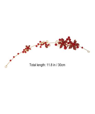 Minkissy Rhinestone Pearl Headband | Bridal Wedding Hairband & Headpiece in Red - Perfect for Elegant Weddings - Buy Online on GoSupps.com