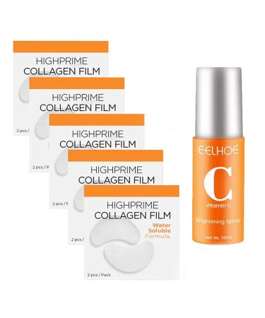 5Pack Highprime Collagen Film & 1bottleMist - Dermance Korea Highprime Collagen Soluble Film Korean Technology Soluble Collagen Film for Anti-Aging Effects Smooths Out Fine Lines And Wrinkles(1SET)