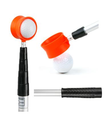 Orlimar Fluorescent Head Golf Ball Retriever for Water, 12/15/18 Foot Telescopic Design 15-Foot