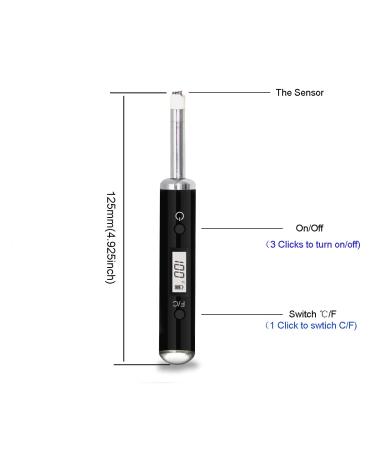 Dipwand Portable Digital Thermometer with Extra Probe Sensor | Travel Temperature Reader | Color Coded LCD Display (Black) - Buy Online on GoSupps.com