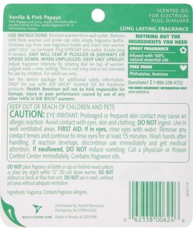Air Wick Plug-in Scented Oil Refill - 2 ct Vanilla & Pink Papaya | Essential Oils Air Freshener for International Shipping - Buy Online on GoSupps.com