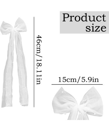 GroveEss Bridal Bow Veil Hair Clip Large White Bowknot Lace Hair Barrettes with Pearl Vintage Veil Hair Accessories Gifts forGirls Women Bachelorette Party Favors Wedding Decor Photo Props - Buy Online on GoSupps.com