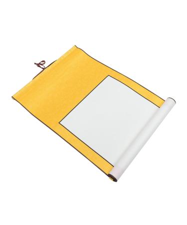 NUOBESTY Blank Rice Paper Scroll Decor Write Supply Sumi Paper Quill Calligraphy Supply Set Four Feet Office Yellow 1.5X40X119CM