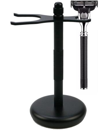 Tsnamay Black 15cm Razor and Brush Stand | Razor Holder & Shaving Brush Stand | Safety Razor Stand Without Logo - International Shipping Available - Buy Online on GoSupps.com