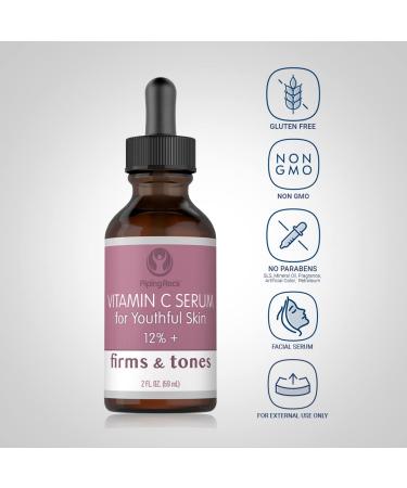 Piping Rock Vitamin C Face Serum | 2 fl oz | Firming Toning & Paraben/SLS Free | International Shipping Available - Buy Online on GoSupps.com