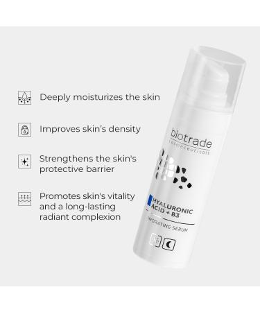 biotrade Pure Skin Hydrating serum with hyluron acid and nicinamily dehydrated and devitized skin antiaging - Buy Online on GoSupps.com