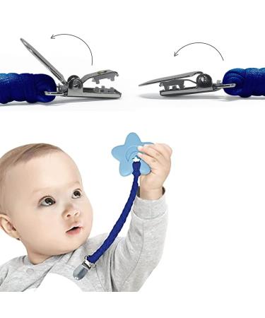 Pacifier Chain Baby Boy 4 Pack - BPA-Free Holder Leash Set for All Pacifiers & Teething Toys - Perfect Baby Shower Gift - Buy Online on GoSupps.com