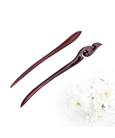 Lurrose Sandalwood Hairpins - Vintage Hair Sticks & Chignon Maker for Women | Gift for Girls & Actresses (2 Pieces) - Buy Online on GoSupps.com