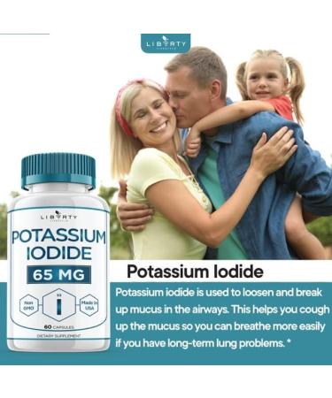Liberty Lifestyle Potassium Iodide 120 Capsules - Thyroid Support Supplement - Made in USA - Buy Online on GoSupps.com