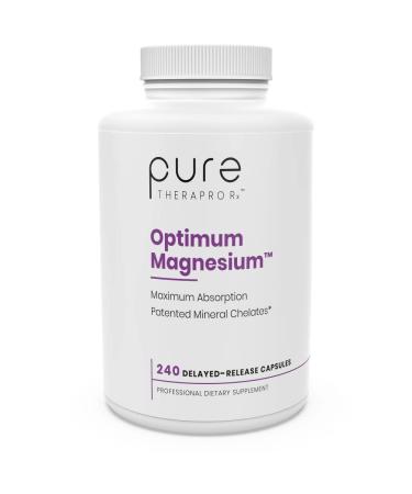 Pure TheraPro Rx Optimum Magnesium - 240 Delayed-Release Vegan Capsules - Magnesium Lysinate Glycinate Chelate & Di-Magnesium Malate Formulated for Maximum Absorption Supports Bone Health and Energy 240 Count (Pack of ...