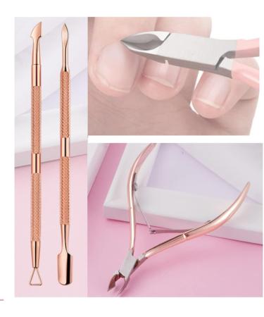 Cuticle Trimmer with Cuticle Pusher-Cuticle Pusher Cuticle Cutter Remover Cuticle Trimmer Nipper Nail Clipper Sets Nail Care Kit Professional Stainless Steel Manicure Pedicure Tools-3 PCS - Buy Online on GoSupps.com