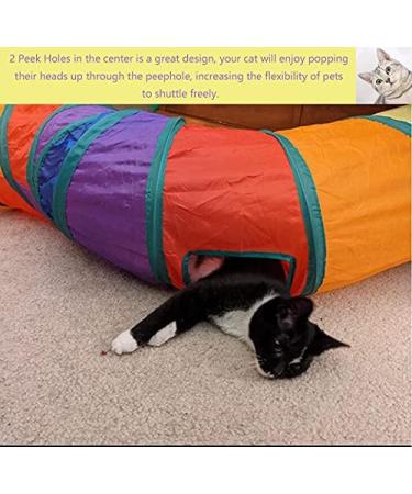 Interactive Cat Tunnel Toy for Indoor Cats - Collapsible S-Style Rainbow Tunnel for Kittens, Rabbits, and Puppies - Buy Online on GoSupps.com