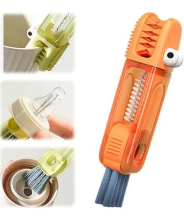 Jbnmvc 3 in 1 Cup Lid Cleaning Brush 2024 New Crevice Cleaning Brush Set for Bottle Mouth Tight Spaces Cup C Orange - Buy Online on GoSupps.com