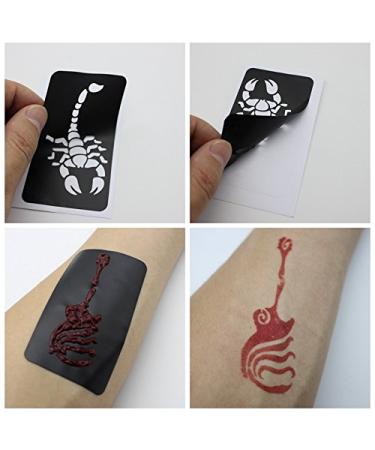 Xmasir 5 Sheets 70pcs Small Glitter Woman Drawing Tattoo Stencil Set for Kids - Cute Airbrush Stencils & Templates - Buy Online on GoSupps.com