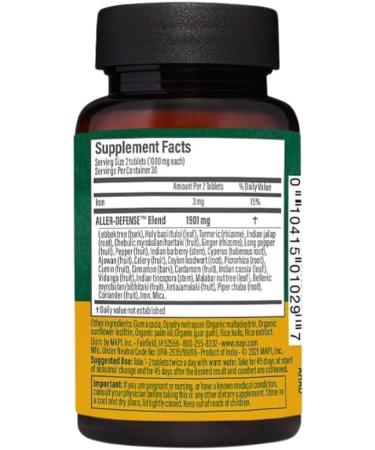 Maharishi Ayurveda Aller-Defense Herbal Supplement - 60 Tablets | Supports Natural Immunity & Manages Allergens | Eliminates Toxins & Balances Immune System - Buy Online on GoSupps.com