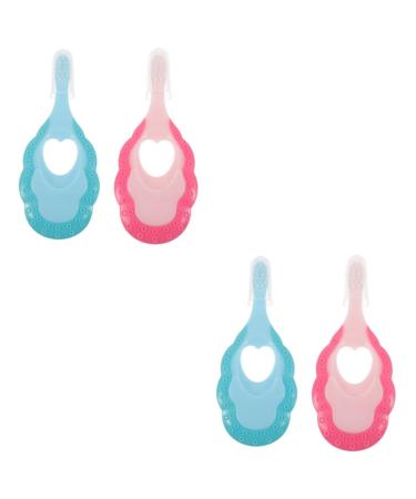 Minkissy portable toothbrush children's toothbrush beautiful toothbrush man toothbrush for children travel toothbrush MAM bottle handles massage tools 4 pieces