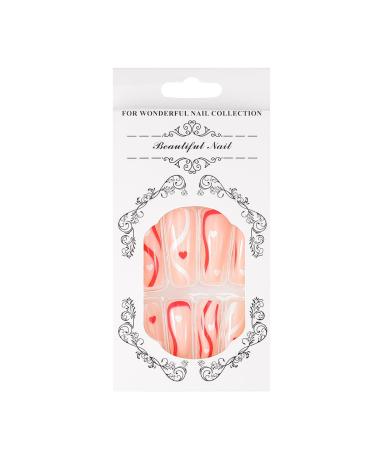 Brishow Valentine's Day Artificial Nails - Red Heart Ballerina Press-On Acrylics 24 Long Stick-On Nails for Women & Girls - Buy Online on GoSupps.com
