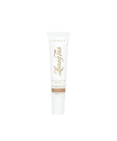 Loving Tan Purest Face Tanning Serum NEW Medium - Sunless Tanner Made From 97% Certified Organic & Naturally Derived Ingredients 5+ Self Tanner Applications Cruelty Free Vegan Friendly - 1 Fl Oz