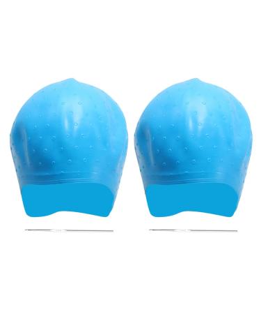 IMIKEYA Lot de 2 Sets de Bonnets de Coloration Capillaire en Silicone R utilisables avec Crochets Taille Unique Transparent avec Petits Trous pour V rification Accessoires de Teinture