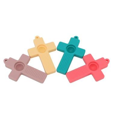 4Pcs Silicone Baby Teether Toy - Infant Teething Relief for Sore Gums | Chew Toys for Comfort - Buy Online on GoSupps.com