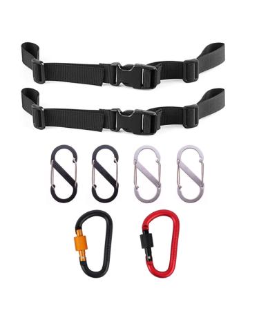 SCTMDA backpack chest strap 8 pieces chest strap Backpack adjustable backpack belt chest strap for backpack adjustable chest strap backpack with S-shaped carabiner carabiner with screw cap