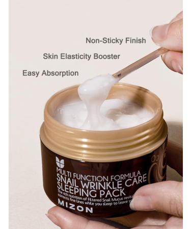 MIZON Snail Wrinkle Care Sleeping Pack 80g - Korean Anti-Aging Leave-In Night Mask with Snail Mucus for Intensive Skin Care - Buy Online on GoSupps.com