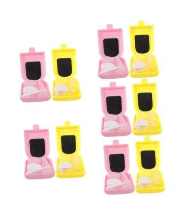Partykindom 10 sentences Contact lens container mirror film Exquisite contact lens holder container for cosmetic lens lens lens-storage case ice cream colored contact lenses plastic