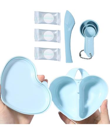 Heart Shaped Facial Mask Mixing Bowl Set with Spatula & Measuring Spoon | DIY Skin Care Tool Kit for Women | Perfect for Home & Beauty Salon Use | Random Color - Buy Online on GoSupps.com
