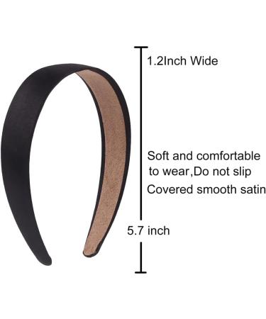 Satin Headband Women Headbands Wide Headbands Hard Headbands 9 Pieces 1.2Inch Wide Non-slip Ribbon Hair Band No Teeth for Women Girls white - Buy Online on GoSupps.com