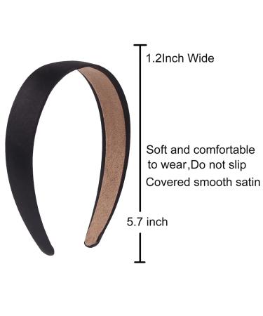 HOFANQIE 9 Pieces Satin Headbands Set for Women and Girls - Non-Slip Ribbon Hair Bands in Black - Buy Online on GoSupps.com