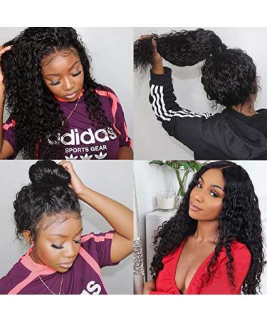 180% Density Deep Wave Lace Front Human Hair Wig | Wet & Wavy HD Transparent Glueless Brazilian Wig with Baby Hair | Pre Plucked & Bleached Knots | 13x4 Curly Lace Frontal for Women - Buy Online on GoSupps.com