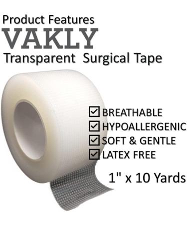 Clear Surgical Tape Pack - 1 inch x 10 Yds, Latex-Free - 6 Rolls for Wound Dressing Care - Buy Online on GoSupps.com
