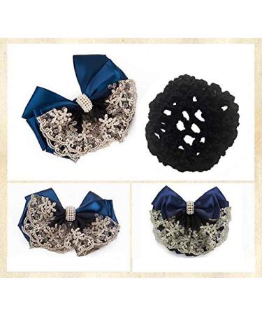 2Pcs Professional Hair Bun Cover Net Snood with Lace Pearl Decoration - Black Hair Accessories for Women Nurses and Stewardesses - Buy Online on GoSupps.com