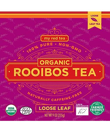 MY RED TEA Rooibos Tea 9oz - USDA Certified Organic, Tagless South African, 100% Pure, Single Origin, Natural, Farmer Friendly, GMO and Caffeine Free - Buy Online on GoSupps.com