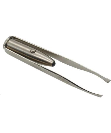 Professional LED Eyebrow Tweezers - Stainless Steel Sloping Top for Precision Eyelash Removal | Best Makeup Tool - Buy Online on GoSupps.com