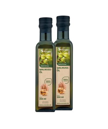 manako Manako Refined Walnut Oil 100% Pure 2 x 250ml Glass Bottles (2 x 0.25l)