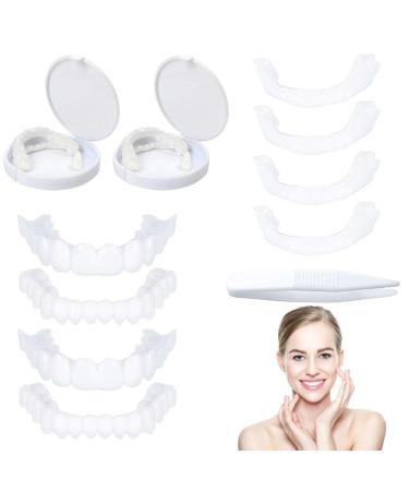 AuzWr 2 pairs of teeth for plug in dentures for plug in veneers dentures prostheses fake teeth false teeth for plugging in provisional dentures for men women