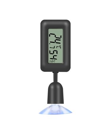YESAVAY Reptiles Thermometer Hygrometer | Digital Temp & Humidity Meter for Bearded Dragon Tanks - Suction Cup | Mini Black - Buy Online on GoSupps.com