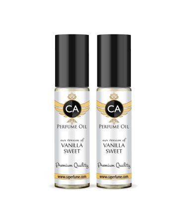 CA Perfume Impression of Emra Vanilla Sweet For Women & Men Replica Fragrance Body Oil Dupes Alcohol-Free Essential Aromatherapy Sample Travel Size Concentrated Long Lasting Roll-On 0.3 Fl Oz-X2