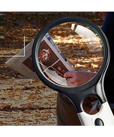 Magnifier Handheld Reading Magnifier Built in 3 LED Lights 10X Large Magnifying Lens 20X Small Loupe Lens with for Reading Hobbies Repair Observation Seniors Students Professionals Low vis Made - Buy Online on GoSupps.com