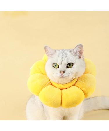 Adjustable Cat Recovery Collar- Dog Cat Collar Cute Cat Donut Collar Neck Cat Cones After Surgery Cone After Surgery Elizabethan Collars for Kitten Dog Pet Yellow S - Buy Online on GoSupps.com