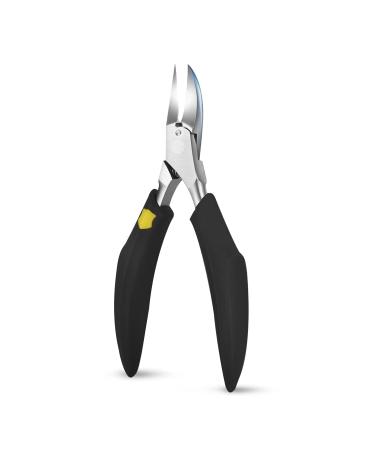 JeoPoom Toenail Clippers Professional Thick Ingrown Toe Nail Clippers Large Nail Clippers for Ingrown Hard Nails Super Sharp Curved Blade Grooming Tool(Black)