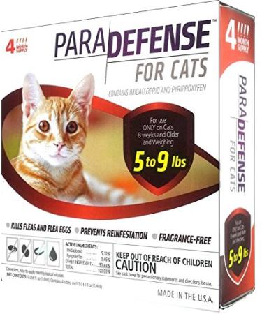 Para Defense 5.1-9 lb Cat Pet Flea Control Supply, Small