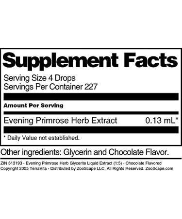 Evening Primrose Herb Glycerite Liquid Extract (1:5) - Chocolate Flavored (1 oz ZIN: 513193) - 3 Pack - Buy Online on GoSupps.com