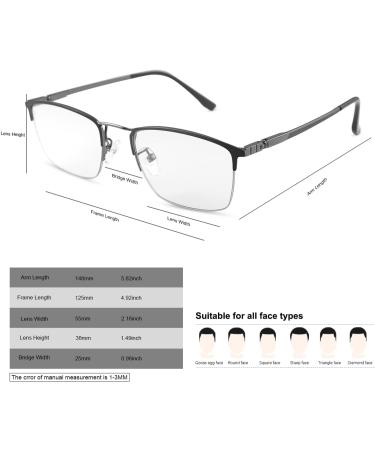 Buy YIMI Photochromic Progressive Multifocus Reading Glasses - UV Protection Anti-Blue Light Spring Hinges 1.5x Magnification - Stylish Black Sun Readers for Computer Use - Buy Online on GoSupps.com