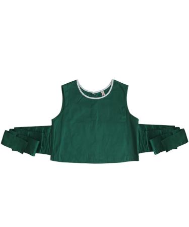 tinysiry Patient Restraint Clothing Bed-Ridden Elderly Collarless Back Buttons Long Bandage Bedridden Top Sweat-Absorbing Patients Bedridden Clothes for Rehabilitation Patients Green S