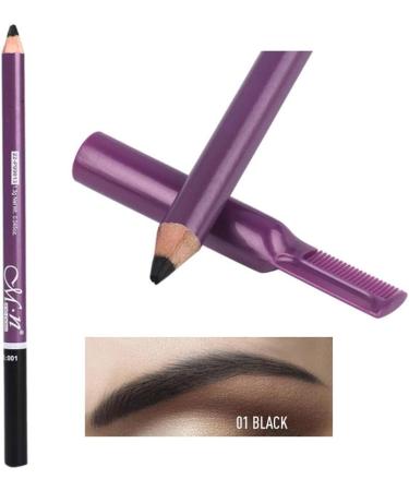 Kcabrtet Hard Tip Eyebrow Pencil with Eyebrow Comb 2 in 1 Waterproof Sweatproof Long Lasting Non-dizzy Eyebrow Pencil Pen with Brush(01) - Buy Online on GoSupps.com